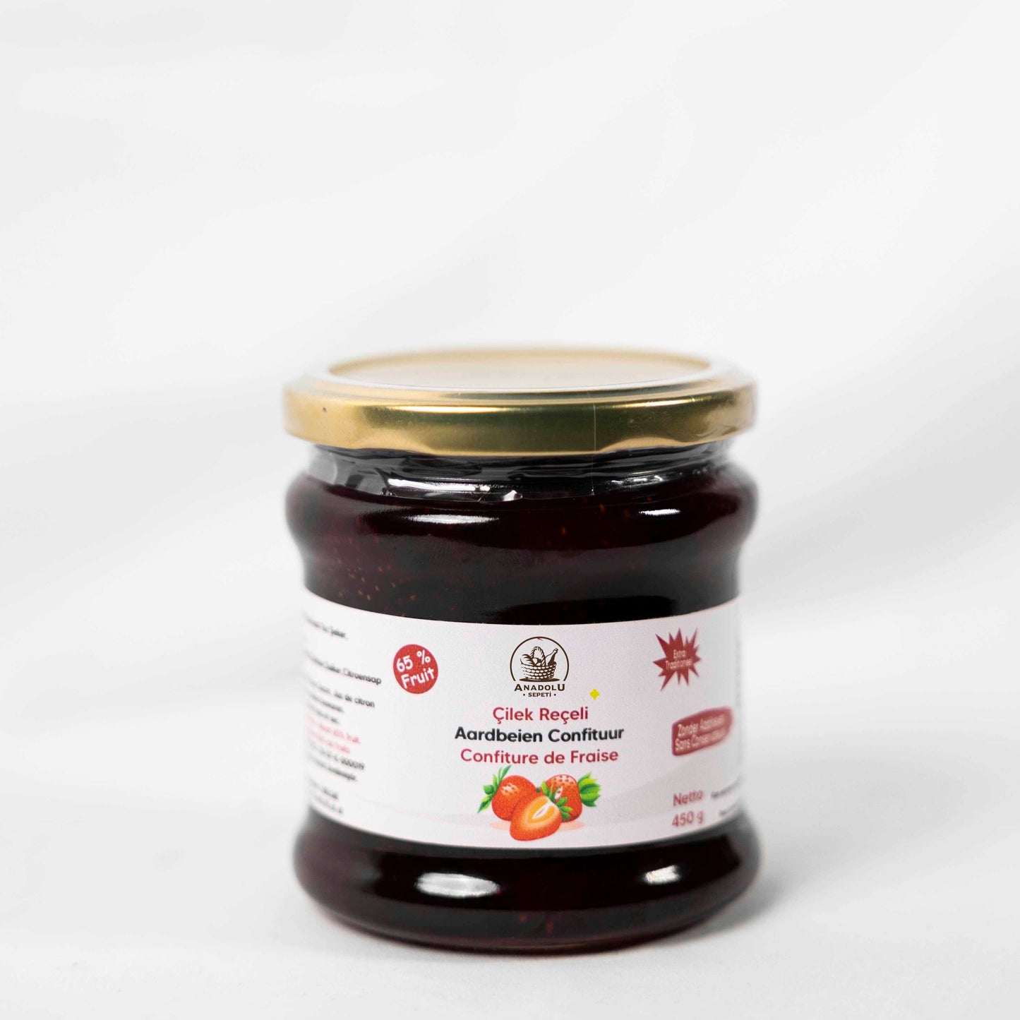 Doğal Çilek Reçeli Katkısız-Koruyucusuz % 65 Meyve Oranlı