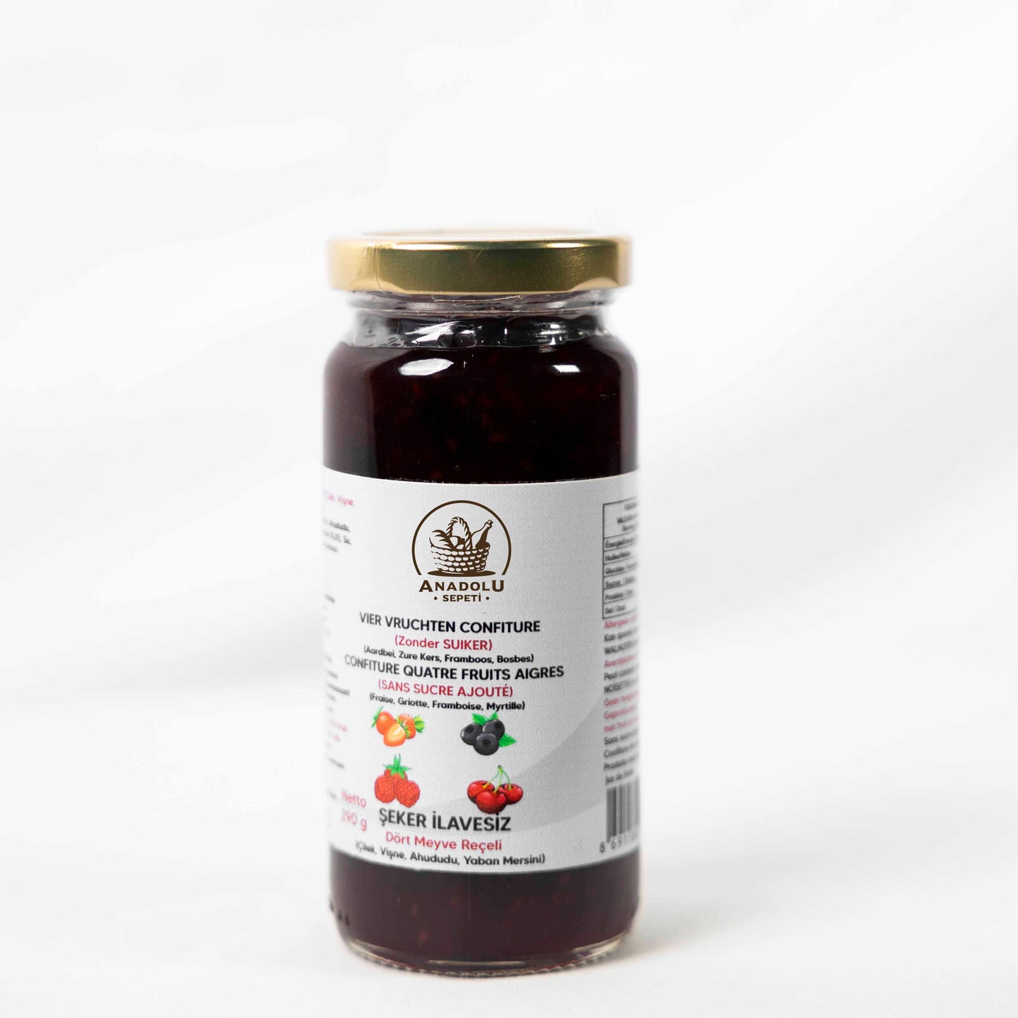 4 Vruchtenmix Jam – Zonder Toegevoegde Suiker, Zonder Additieven & Conservatieven