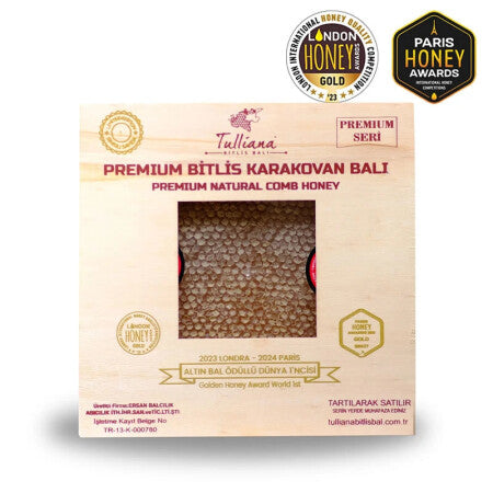 Tulliana Premium Polifloral (Çok Çiçekli) Organik Bitlis Karakovan Balı 1100–1300 g (Altın Bal Ödüllü)